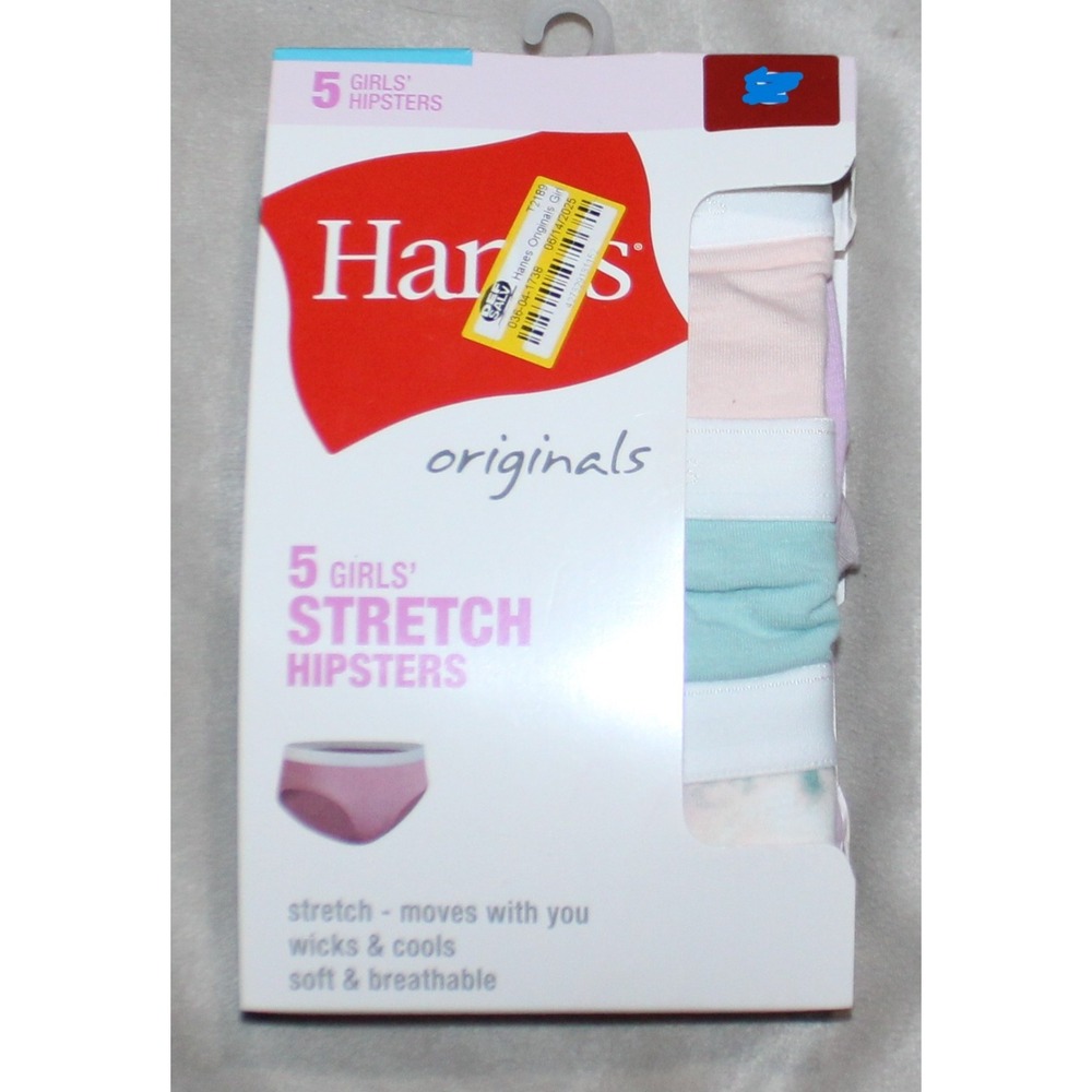 Hanes Tween Hipster Underwear 5-Pack Originals Girls Basic Wick Assorted sz 8